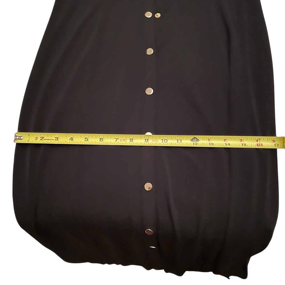 Long black dress from Chico’s with gold buttons NWT very slimming - Picture 9 of 10